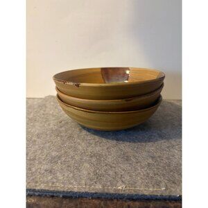 3 Sango Brown  Dripped Glaze Bowls  7.75"  # 3201